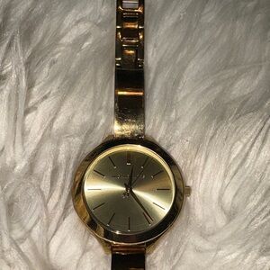 Michael Kors Gold Tone Minimalist Bracelet Watch